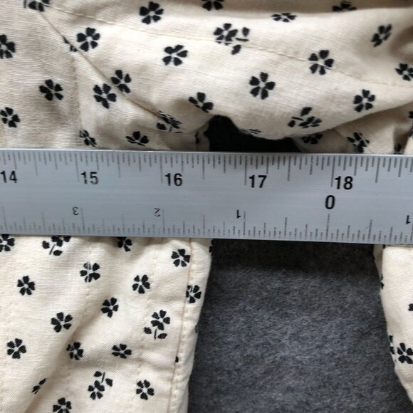 H&M Girls 6X/7 Cotton Linen Bomber Jacket Ivory Floral Zip Lightweight Lined - Picture 8 of 9